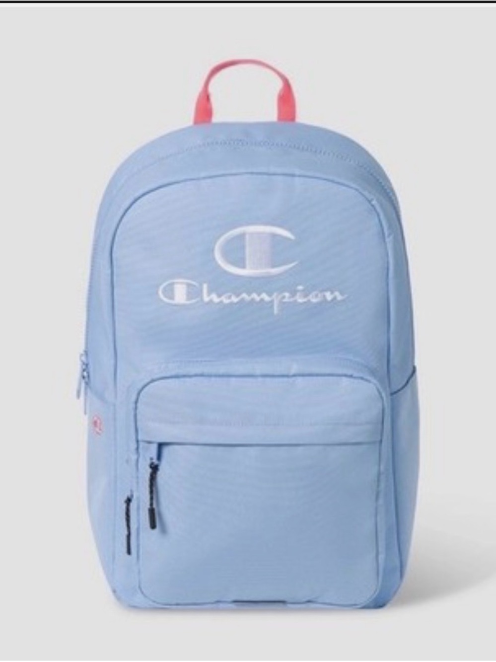 Champion Light Blue Kids Backpack with Pink Top Handle